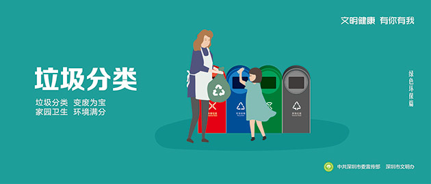 健康文明有你有我，垃圾分類、變廢為寶、家園衛生、環境滿分圍擋公益廣告，建筑工地圍擋廣告圖